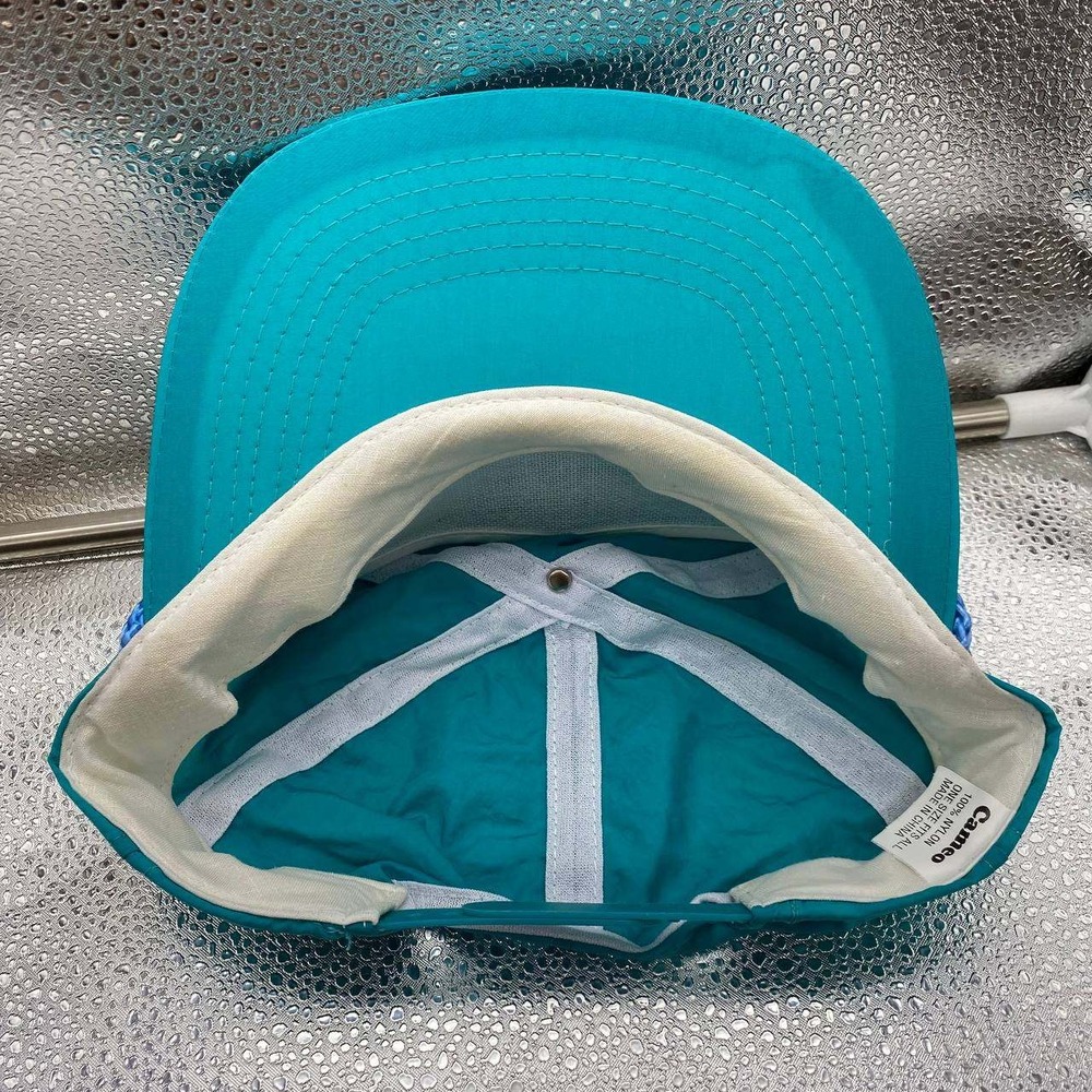Vintage Neon Cameo Bob Evans Hat Mens OSFA Teal Nylon Snapback Rope Trucker Cap - Picture 4 of 9